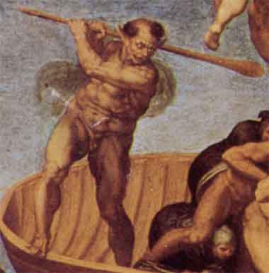 Caronte o Satana con le sembianze del Connestabile di Borbone - Michelangelo - Giudizio Universale - Copia di Venusti - Museo di Capodimonte -&nbsp; Napoli
